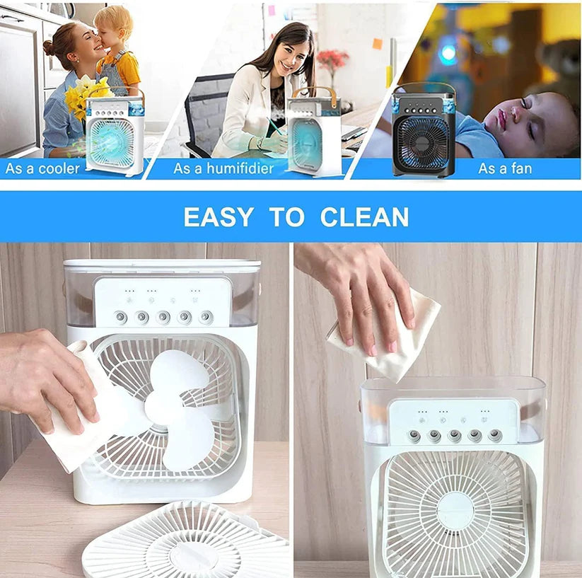 Portable Mini Air Cooler – 3-in-1 Fan, Cooler & Humidifier for Instant Cooling