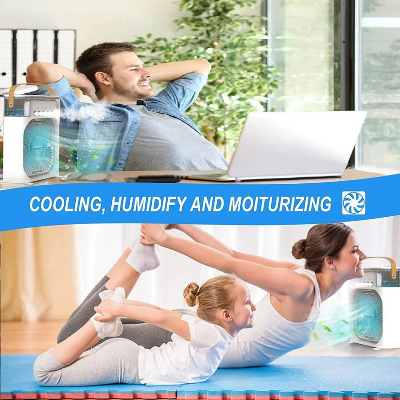 Portable Mini Air Cooler – 3-in-1 Fan, Cooler & Humidifier for Instant Cooling